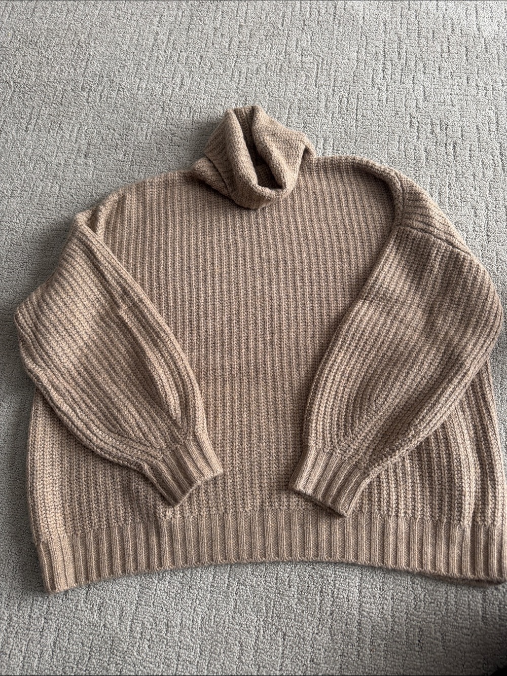Splendid x Cella Jane Cozy Turtleneck Ribbed Sweater in Light Brown